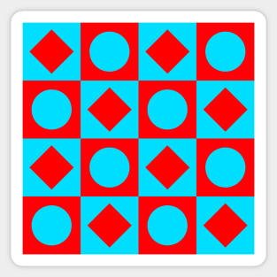 red and blue geometrical pattern Sticker